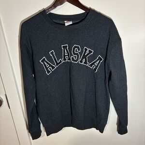 Vintage Alaska Crazy Apparel Grey Crewneck Sweatshirt Men’s Small Comfy Hoodie